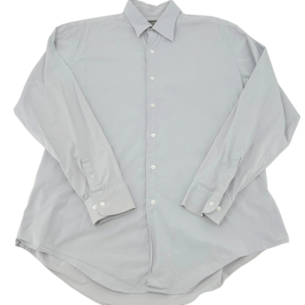 Banana Republic Button Down Mens XL Gray Stretch Cotton Solid Long Sleeve Office